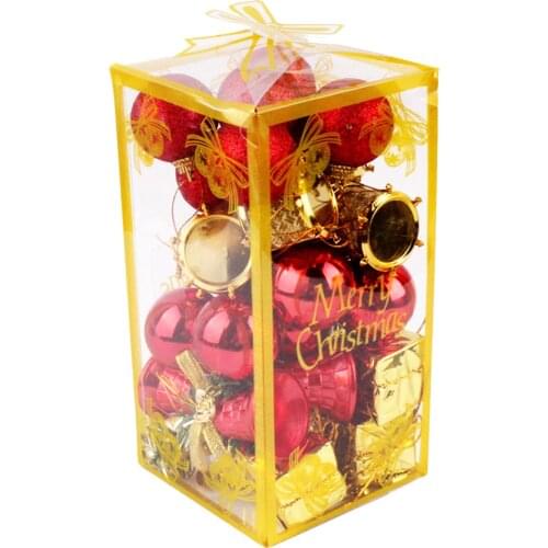 32pcs/set Accessories Christmas Tree Baubles For Kids Lightweight Shatterproof Ornaments Balls Props With Hanger Home Decor Gift