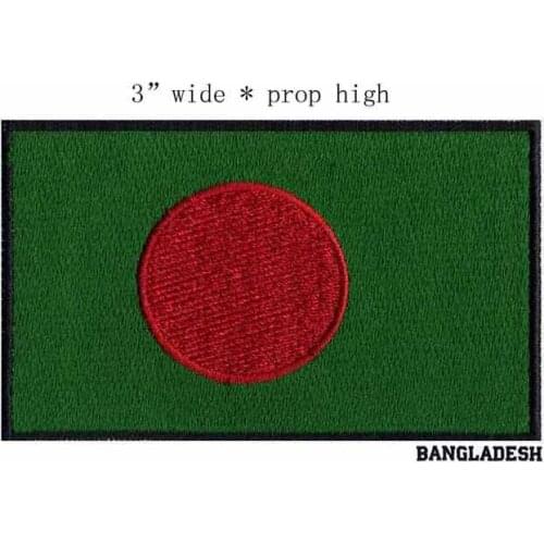 Bangladesh 3" wide embroidery flag patch all for sewing/kids patches/military