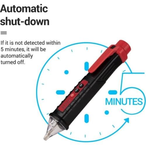 AC 12V~1000V Non-contact Induction Test Pencil Electrical Tester Sound/Light Alarm Voltage Detector with Flashlight