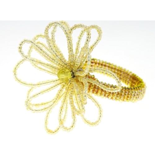 Free shipping ivory glass beads flower napkin ring beads napkin holder for wedding many colors 12 pcs