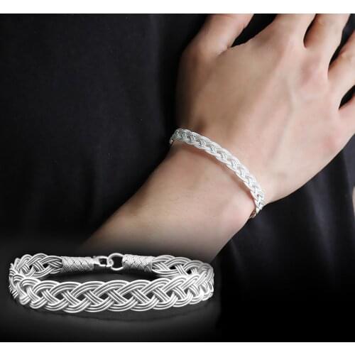 Tesbihane Handwork Silver Color 1000 Sterling Silver Kazaz Bracelet