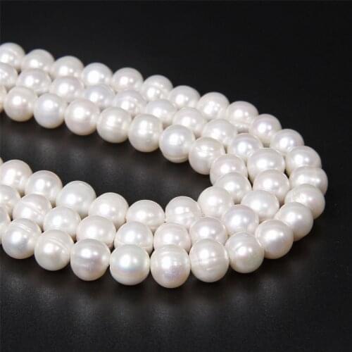 Fine AAA 100% Natural Freshwater White Pearl Beads For Women Jewelry Making DIY Bracelet Necklace Earrings 8-9mm 14'' Accessory