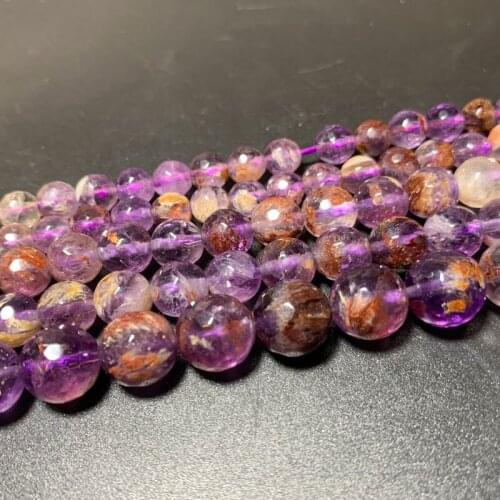 Fine AAA Natural Stone Faceted Round Purple Ghost Quartz Beads For Jewelry Making DIY Bracelet Necklace Earrings 6/8/10/12MM