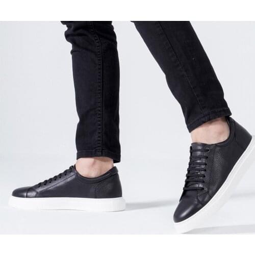 Callizio Mens Genuine Leather Sneakers Vulcanize Casual Breathable Designer Luxury Running Custom Original Handmade White Black Shoes for Men 2021 Male Footwear Chunky Fashion 35-48 EU Large Small Size Free Shipping