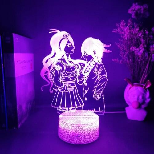 Danganronpa V3 Killing Harmony Iruma Miu Kokichi Oma Figurine Night Light Touch Remote Control LED Sensor Lighs Cool Anime Lamp