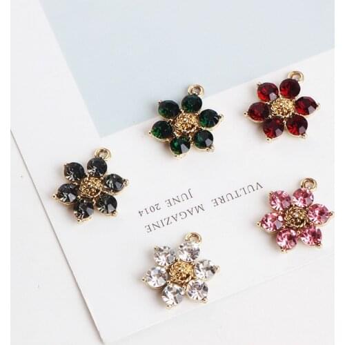DIY alloy diamond diamond jewelry accessories Korea FLOWER FLOWER PENDANT pendant earrings earrings materials temperament