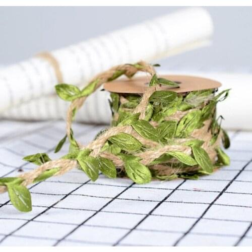 5M Natural Artificial Leaf Jute Jute String Rope Jute Ribbon DIY Vintage Craft For Home Wedding Decoration Holiday Flower Rope