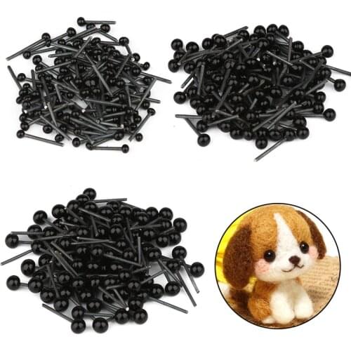 LMDZ 2/3/4mm Black Plastic Crafts Safety Eyes for Teddy Bear Animals Soft Toy Animal Cute Handmade Doll DIY Accessories