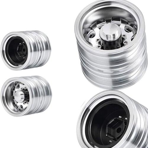 Metal Rear Wheel Hub Wheel Rim 10 Spoke for 1/14 Tamiya Trailer Tractor Truck RC Crawler Car Upgrade Parts