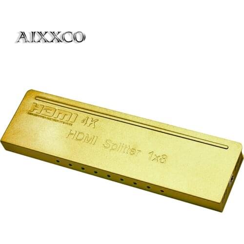 AIXXCO HDMI Splitter 4K*2K 8 Ports Mini Switcher 1.4b 1080P for DVD HDTV Xbox PS3 PS4 1 in 8 out Port Hub HDMI