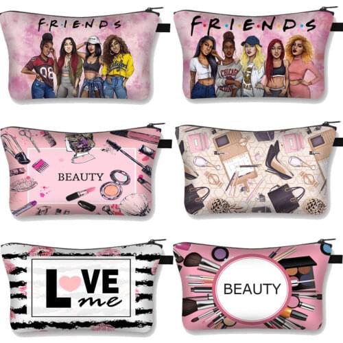Multifunction Red lips Travel Cosmetic Bag Women Makeup Bags Rolling Blunt Ladies Cosmetic Case Toiletry Female Storage Cases