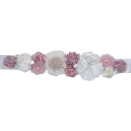 Fashion Wedding Belts and Sashes Handmade Flowers Pearls Beaded Bridal Belts For Women Wedding Dresses