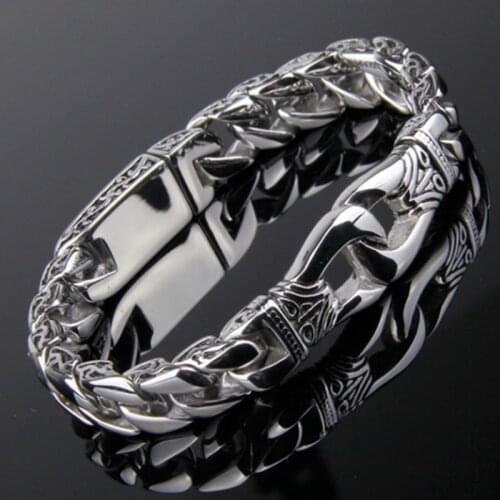 Mens Fashion Vintage Stainless Steel Bracelet Totem Bracelet Accessories Bracelet