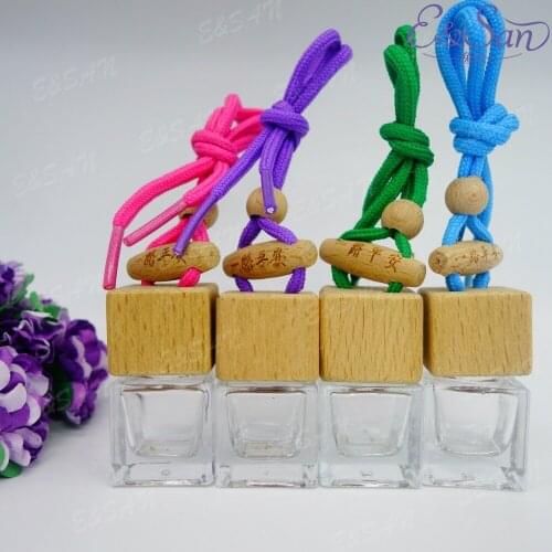 MX02-6ML Quartet Transparent Bottle Car Hanging Perfume BottleSmall Glass Empty Square Bottle 100PCS/LOT