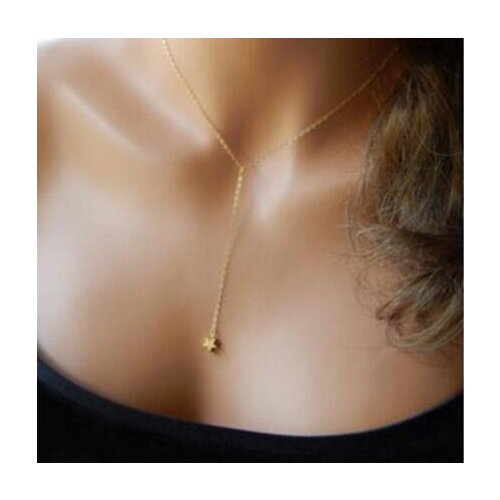 N821 Simple Gothic punk style fashion summer Five-pointed star pendant necklace Female charm Clavicle necklace jewelry