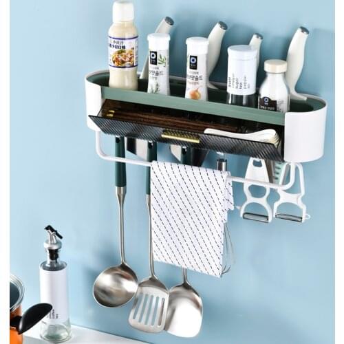 Wall Mounted Storage Rack With Drawer Box Kitchen Organizer Shelf With Hooks And Towel Rod Household Items Bathroom Accessories