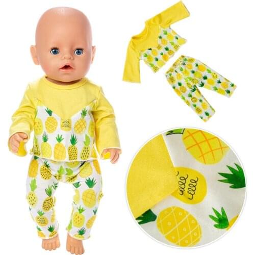 New Pineapple suit Doll Clothes Fit For 43cm baby Doll clothes reborn Doll Accessories