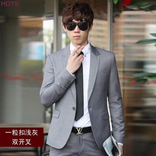 2021 new mens suit suit Slim fashion small suit mens groom dress two pieces