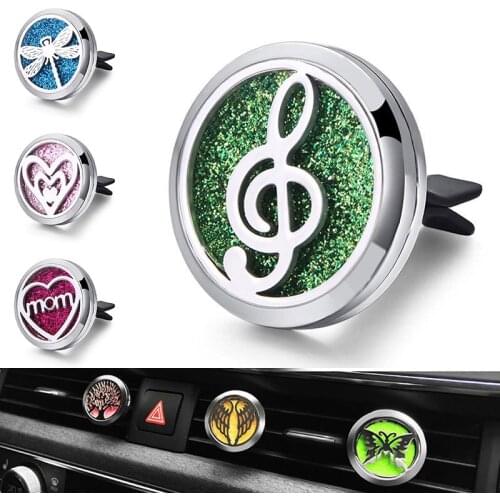 New Detachable Aromatherapy Car Vent Clip Aroma Stainless Steel Perfume Locket Pendant Essential Oil Diffuser Air Freshener