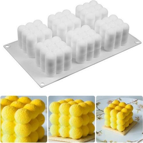 New DIY 6 Rubiks Cube Candles Mould Soy Wax Candle Mold Aromatherapy Plaster 3D Silicone cake Molds Hand made Aroma Soap tools
