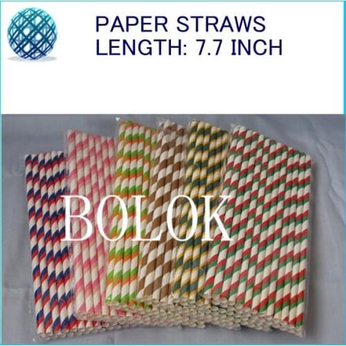 Wholesale Paper Straw Colorful 1000pcs/lot Spots and stripes Drinking/Wine/party paper straw bio-degradable