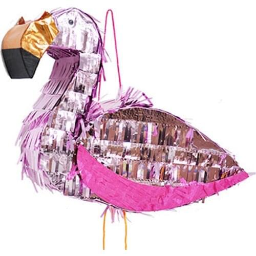 Pinata Aluminum Foil Flamingo Shape Toy Game Props Sugar Beat Creative Multicolored Decoration for Children Birthday Party