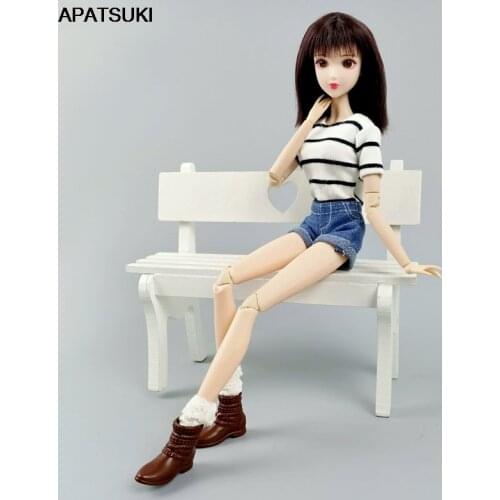 Striped Jumpsuit Bodysuit Clothes For Barbie Dolls Accessories Doll Outfits & Boots Shoes Dollhouse DIY Kids & Baby Toys 1/6