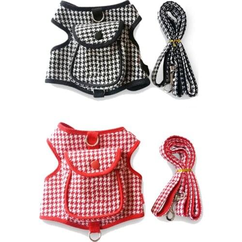 Adjustable Cat Dog Harness Vest No Pull Walking Lead Leash for Small Dogs Harness and Leash Set Puppy Chest Strap Traction Rope