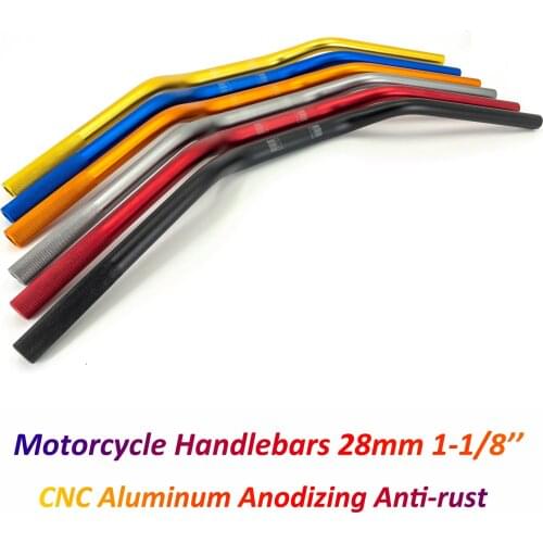28mm Handle Bars Motorcycle Handlebar 1-1/8'' CNC Aluminum Alloy Anodizing Steering Wheel for EXC CRF Monster 696 TMAX 530 R6 R3