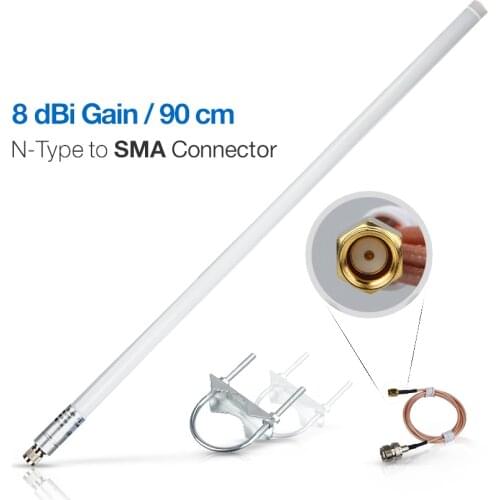 8dBi LoRa Antenna Gain Gateway Outdoor Omnidirectional Transmission with SMA Connector Cable 868MHz/ 915MHz fit for Helium Miner