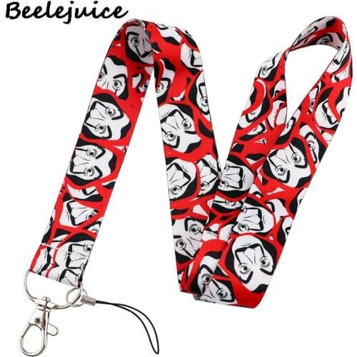 Mask Man Money Heist house of paper Lanyards Neck Strap webbings ribbons Phone Keys ID Card Holder Lanyard Keys DIY Hang Ropes