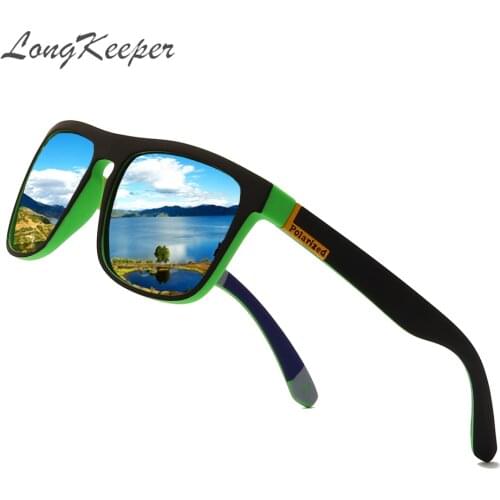 LongKeeper Brand Design Square Sunglasses Men Polarized Sun Glasses Women Mirror Shades oculos de sol masculino UV400