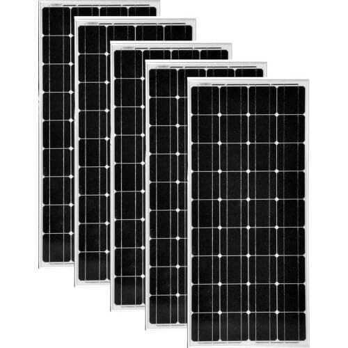 Painel Solar Monocristalino 12v 100w 5 Pcs Solar Panels 500w Solar Battery Charger Solar System Autocaravanas Motorhomes Car