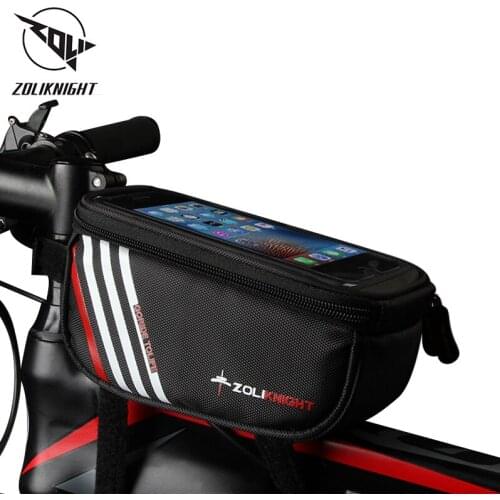 ZOLI Bike Bag Rainproof Touch Screen MTB Cycling Bicycle Bag Reflective Frame Top Tube Phone Bag Bike Accessories
