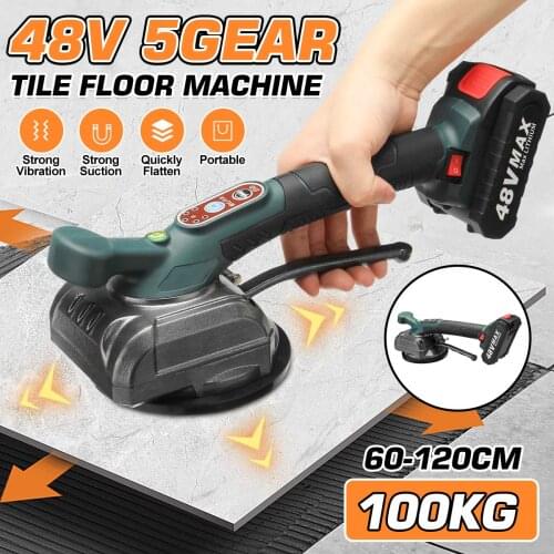 48V Tile Vibrator With 2 Battery For 120x120cm Tiles Floor Plaster Machine Tile Laying Automatic Floor Vibrator Leveling Tool