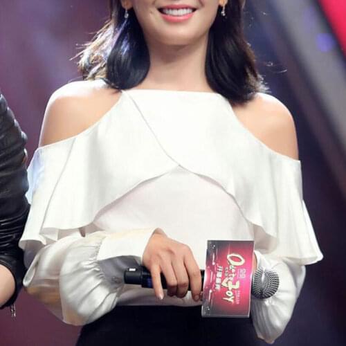 Bella Philosophy Spring Summer Ruffle Blouse Shirt Halter Neck Cami Cold Off Shoulder Top Women Chiffon Blusa Feminina