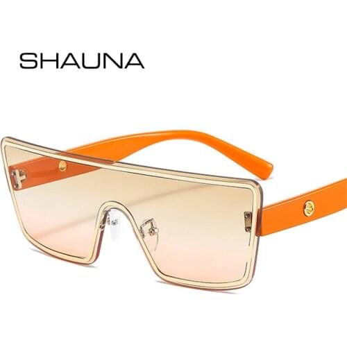 SHAUNA Retro Oversized One Piece Women Sunglasses Brand Designer Ins Popular Fashion Colorful Gradient Sun Glasses Men Shades