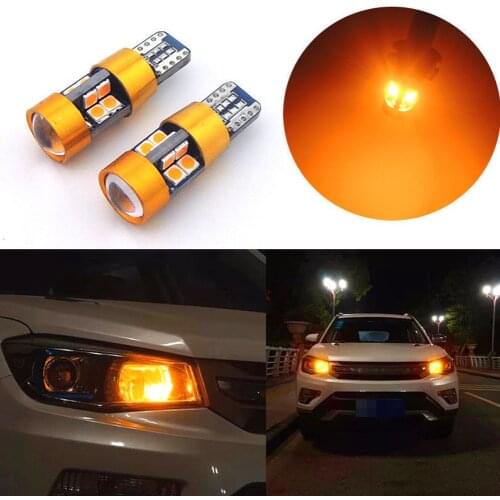 1/2Pcs W5W LED T10 Led Canbus 168 194 LED Bulb 19SMD Car Side Marker Light License Plate Lamp Orange 12V