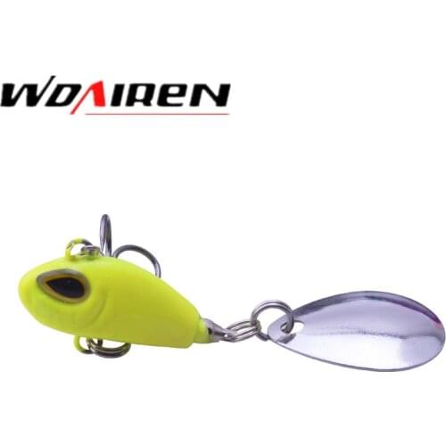 1Pcs Luminous Metal Spoon Spinner Fishing lure 5.5cm 12g VIB Artificial Bait Freshwater Fishing Rotate the sequins 360 Rotation