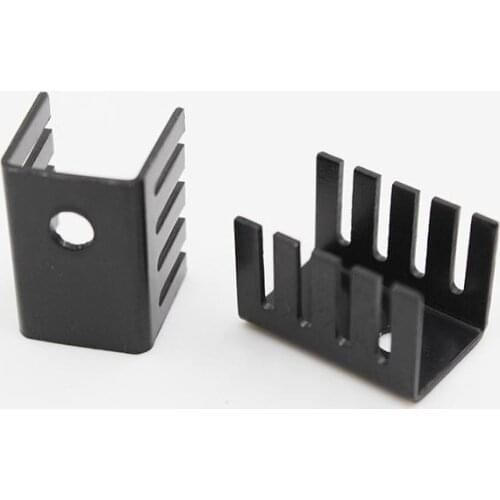 10PCS/lot All aluminum U Shaped heat sink T0-220 Transistor radiator metal stampings parts 13*13*19mm Black Aluminum radiator