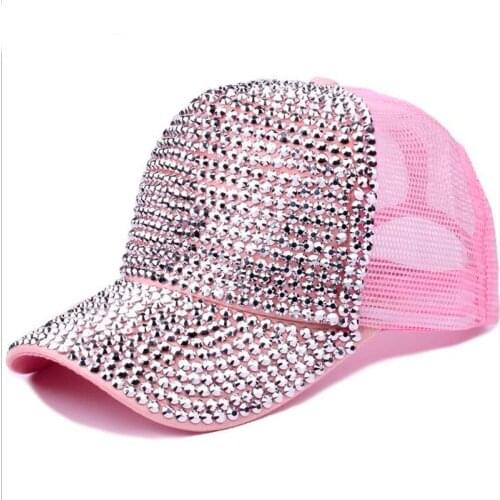 2019 Luxury Sequined Rhinestone Pearl Cotton Baseball Cap For Women Ladies Summer Hat Snapback Hip Hop Hats Hat Cap Bone