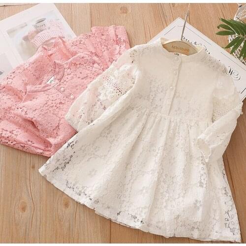 2021 Spring Pearl Girls Dresses Children Clothes Baby Girls Lacework Dress Kids Prince Dress Baby Girls Dress Girls Outwear MM7