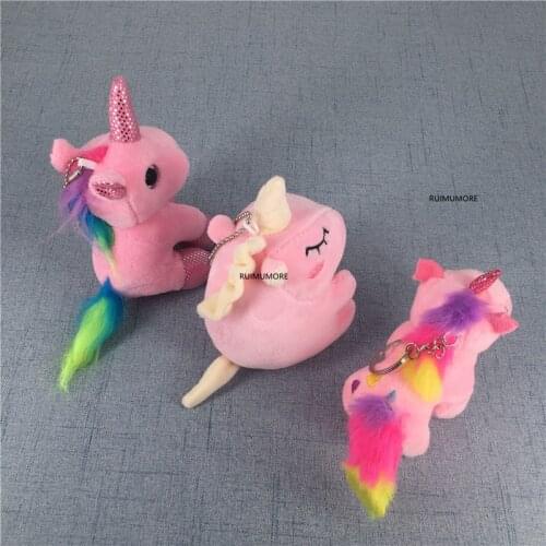 3designs, pink color animal horse stuffed plush , 9cm animal Plush Toy , small Gift toy