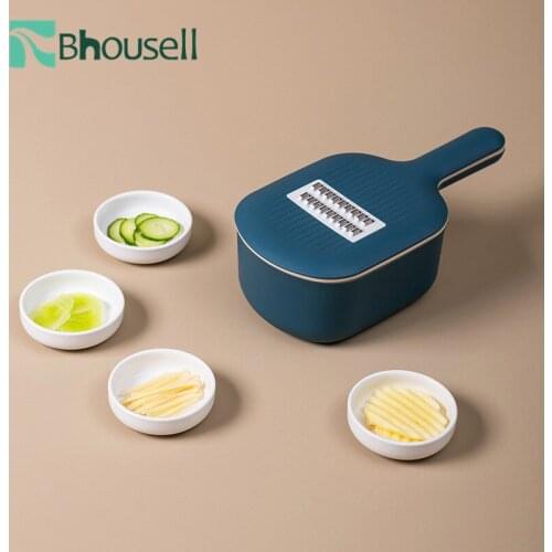 4 IN 1 Stainless Steel Slicer Vegetable Fruit Cutter Basket Multi-function Potato Shredder Grater Slicer Peeler Kitchen Tool