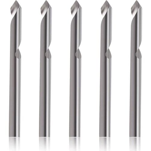 60 Degree V-Groove Flat Spiral Engraving Router Bit For Hardwood Copper Aluminum MDF, 1/8 Inch Shank, 5PCS