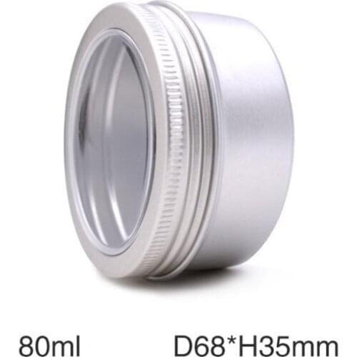 80ml Hot Sale Aluminum Tin Can Empty Cream Jar Candy Candle Spice Lip Gloss Empty Cosmetic Metal Tin Containers 50pcs/lot