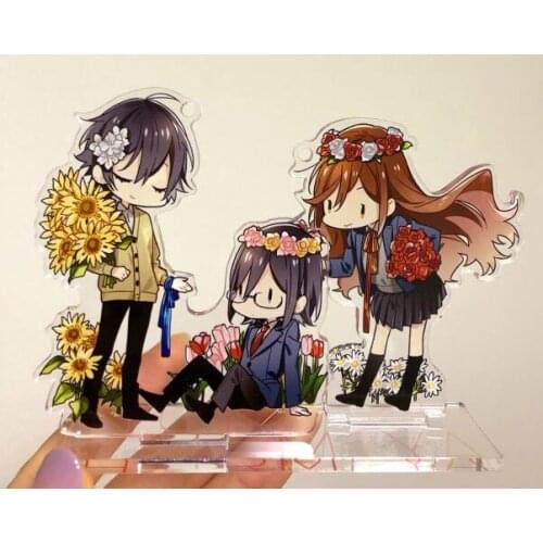 Anime Horimiya Hori-san to Miyamura-kun Flower Theme Hori Kyouko Miyamura Izumi Yoshikawa Yuki Acrylic Stand Model Decor Toy