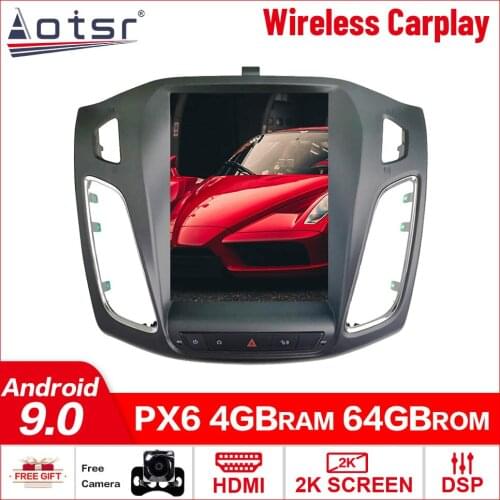 Tesla Style Android 9.0 Touch screen free Car Multimedia Player For Ford Focus 2013-2015 GPS Audio Radio stereo 2 din head unit
