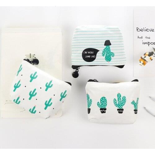 Free ship!1lot=18pc! cute Cactus canvas coin purse / key bag / Cosmetic pencil Bag/ cute coin mini wallet/ storage bag