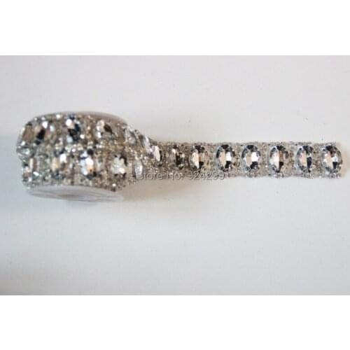 Free Shipping 5 yards Acrylic and Rhinestone Trim, Rhinestone Bridal Applique,Wedding Applique,Rhinestone Chain LSRT11214